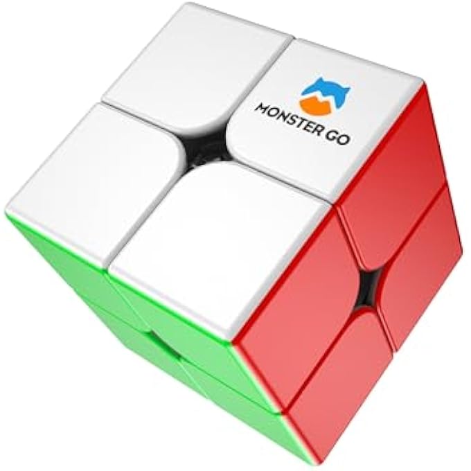 MONSTER GO BY GAN MG 2X2 NON MAGNETIC STICKERLESS STANDARD CUBE, TRAINER CUBE, RUBIK'S CUBE, SCREEN FREE BRAIN TEASER GAME, MENTAL FITNESS, IQ PUZZLE, STRESS RELIEF, TRAVEL TOY, KIDS GIFT - Image 1